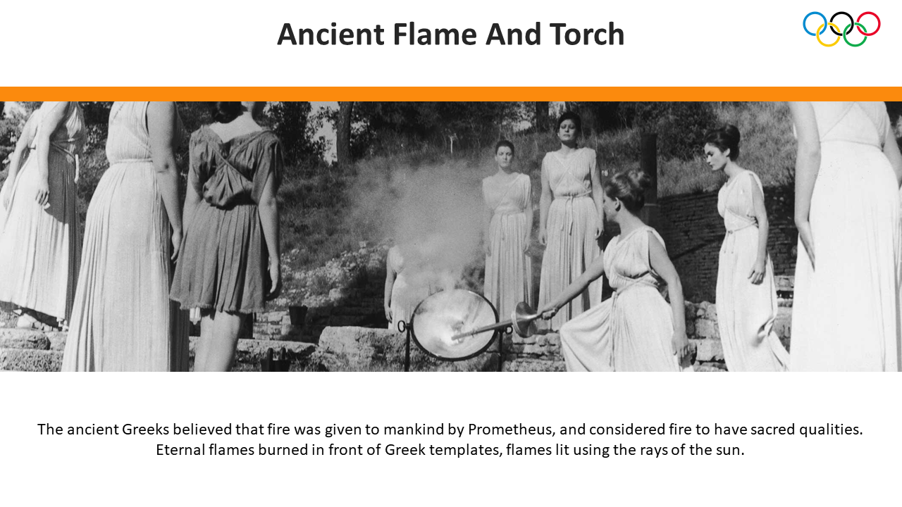 Ancient Olympic Flame And Torch Slide